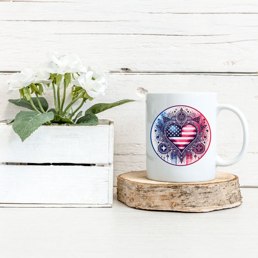 MUG - Patriotic Mandala Heart